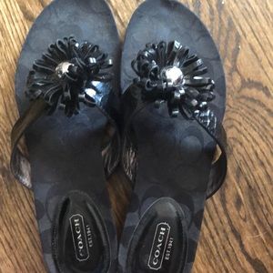 Coach sandals Sz 9B. Black. Worn a few times.